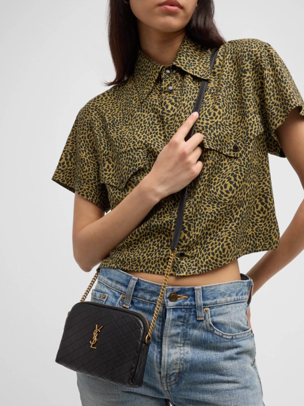 Saint Laurent Gaby mini YSL crossbody bag in quilted leather - Picture 2 of 10